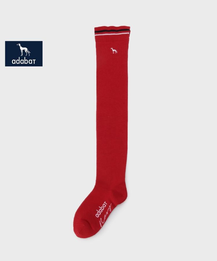 アダバット(レディース)(adabat(Ladies))の【新レーベル ADABAT NAVY】フレンチニーハイソックス レッド(062)
