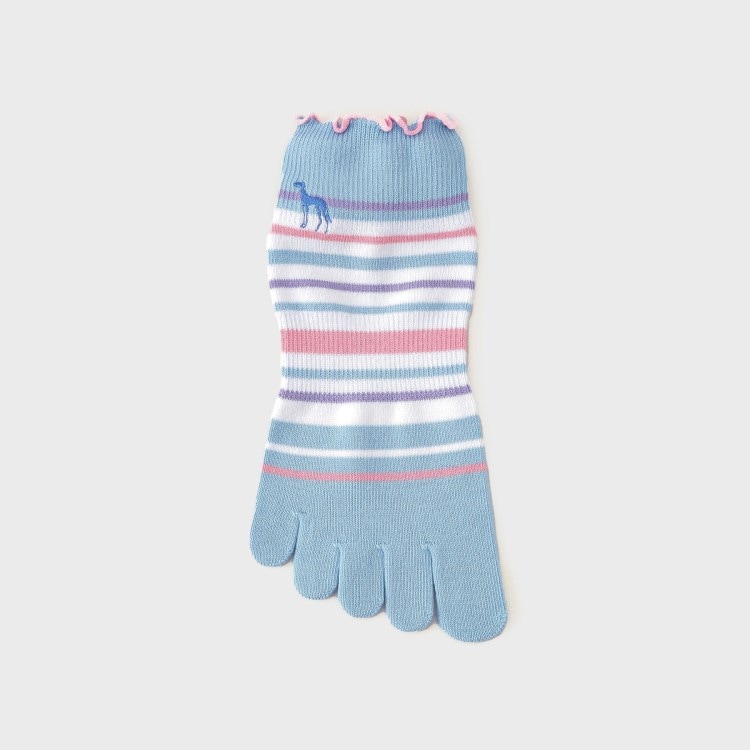 アダバット(レディース)(adabat(Ladies))の5本指ボーダーベリーショートソックス ソックス