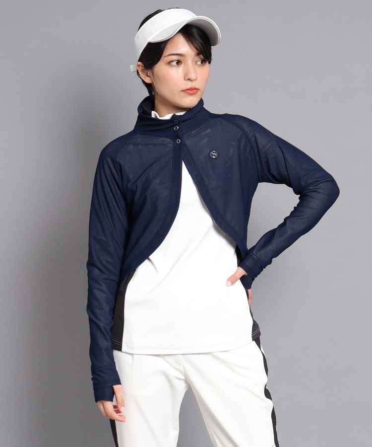 アダバット(レディース)(adabat(Ladies))の【UVカット】ハイネックボレロ ネイビー(093)