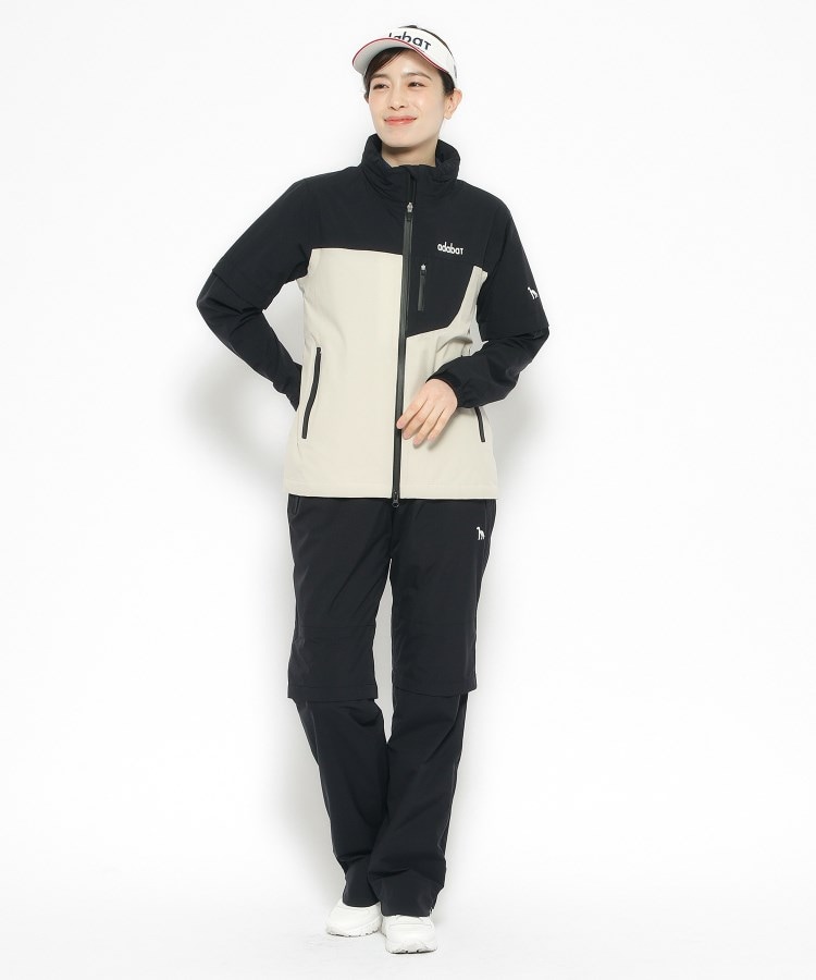 アダバット(レディース)(adabat(Ladies))の撥水加工 バイカラーレインブルゾン3