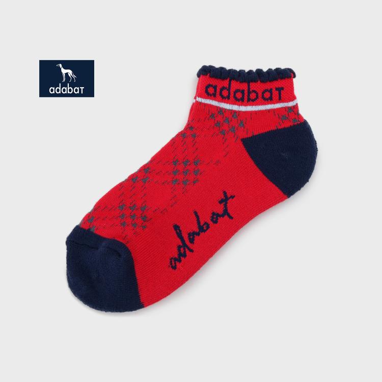 アダバット(レディース)(adabat(Ladies))の【新レーベル ADABAT NAVY】アンクルロゴベリーショートソックス ソックス