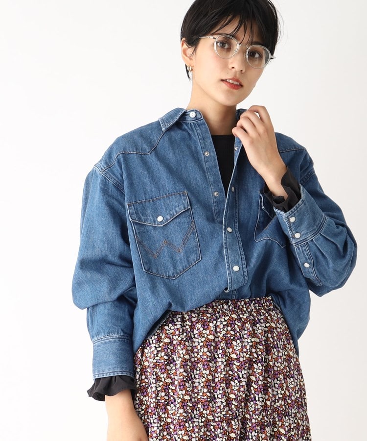 wrangler (L) キルティングウエスタンシャツ(光沢有り)