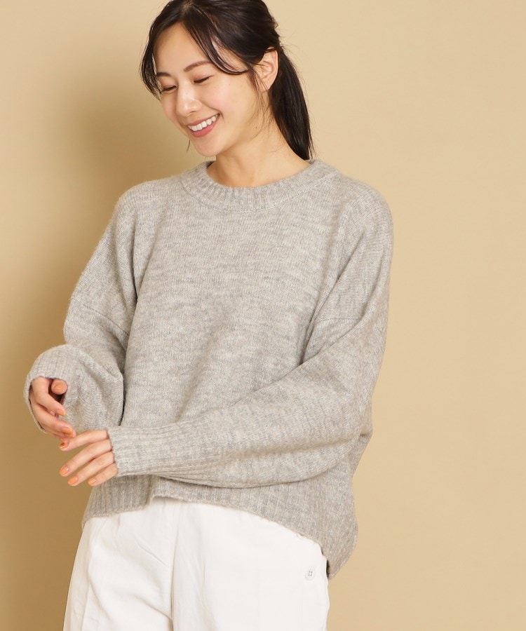 デッサン(レディース)(Dessin(Ladies))の【選べる5色展開・洗える】ショート丈ワイドクルーネックニット（XS～L） グレー(010)