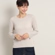 デッサン(レディース)(Dessin(Ladies))の【洗える】ケーブルくるみボタン付きニットプルオーバー（XS～L）4