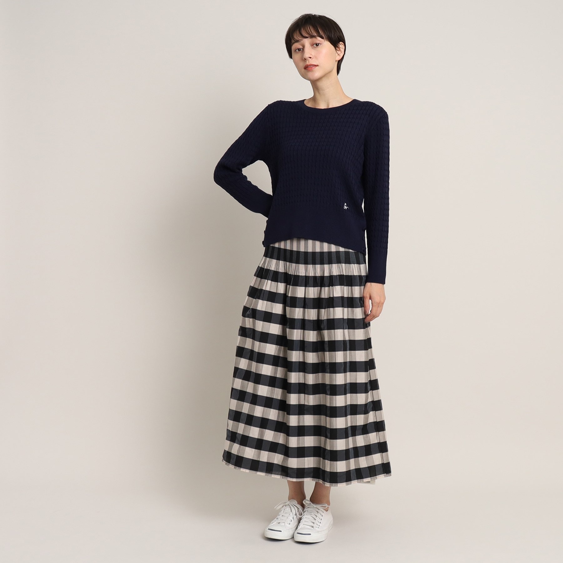 デッサン(レディース)(Dessin(Ladies))の【洗える】ケーブルくるみボタン付きニットプルオーバー（XS～L）17