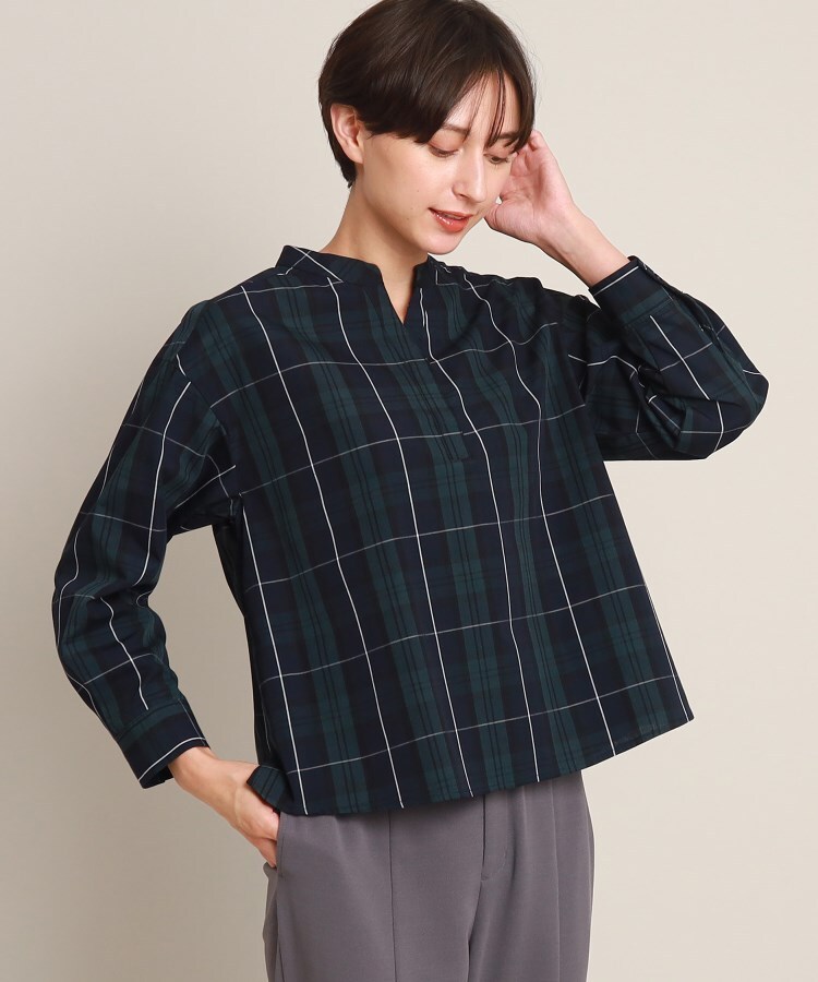 デッサン(レディース)(Dessin(Ladies))の【洗える】クロップド丈スキッパーシャツ＜XS～L＞4