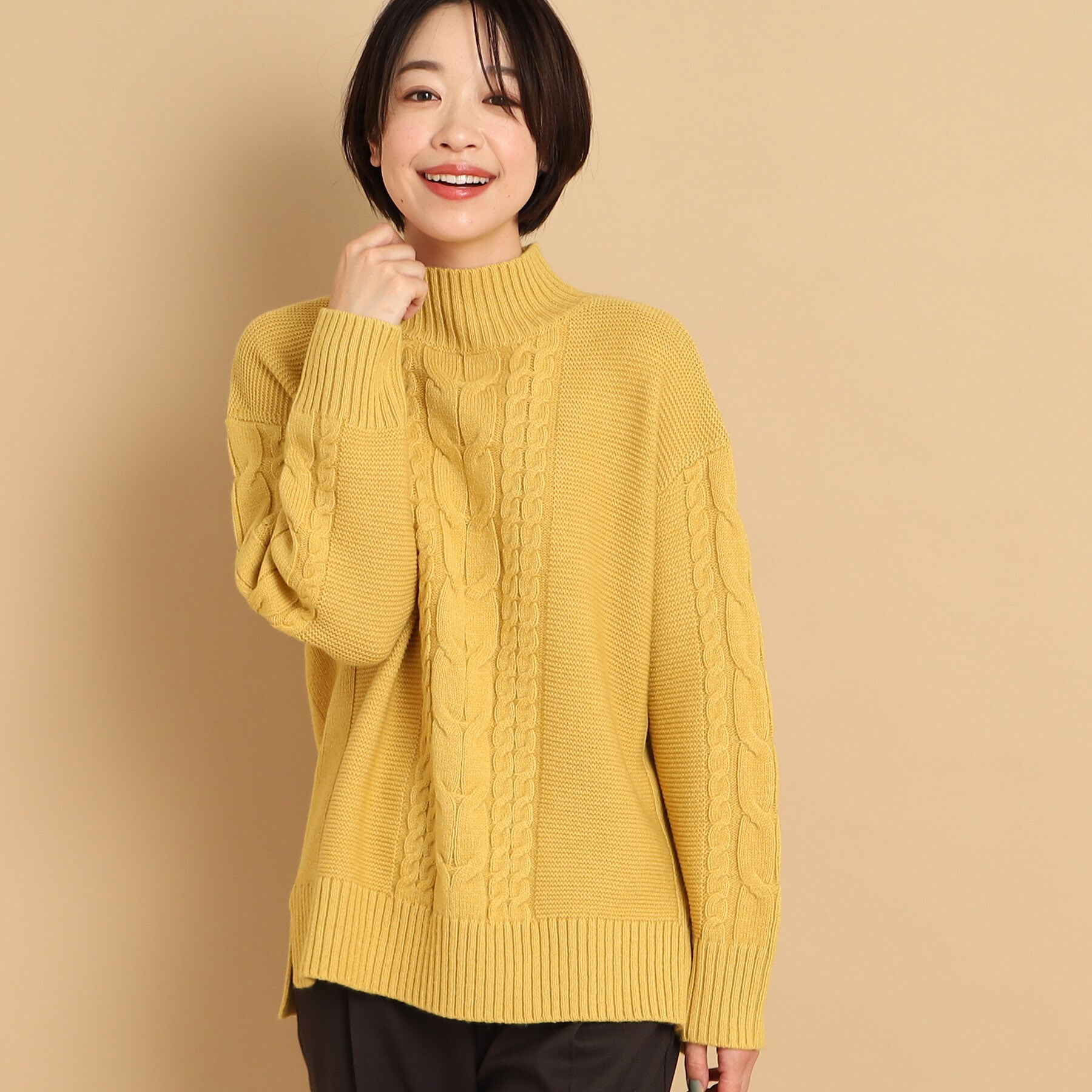 デッサン(レディース)(Dessin(Ladies))の【洗える】ケーブルモックネックニット（XS～L）6