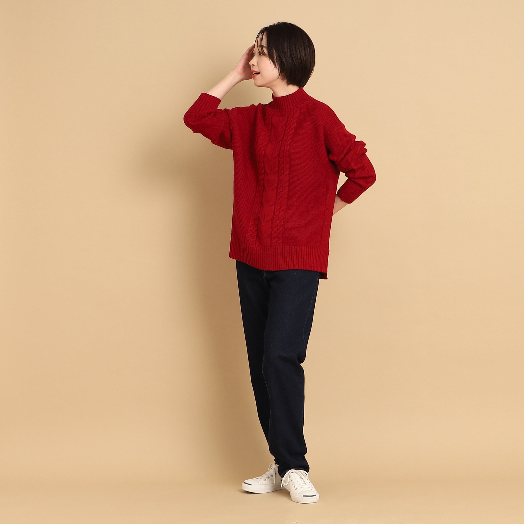 デッサン(レディース)(Dessin(Ladies))の【洗える】ケーブルモックネックニット（XS～L）14