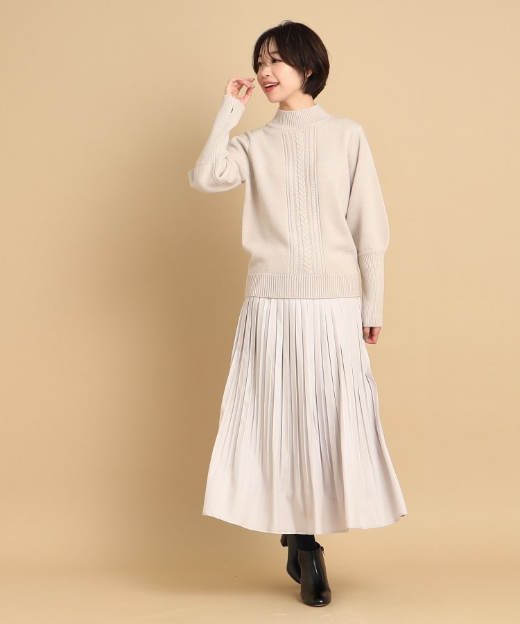 デッサン(レディース)(Dessin(Ladies))の【洗える】ケーブル編みハイネックロングリブニット（XS～L）10