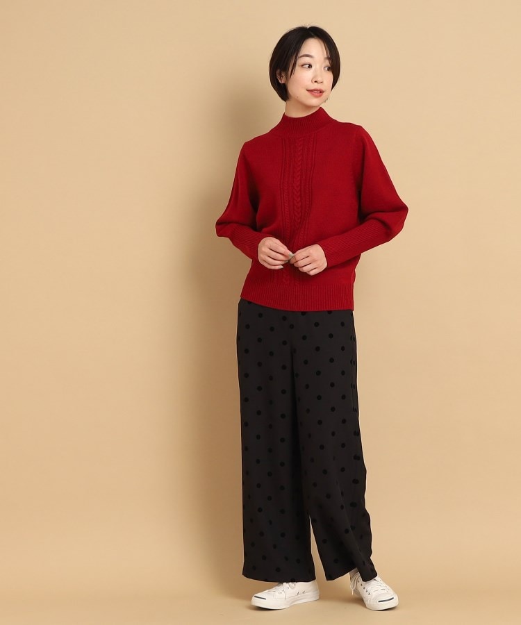 デッサン(レディース)(Dessin(Ladies))の【洗える】ケーブル編みハイネックロングリブニット（XS～L）14