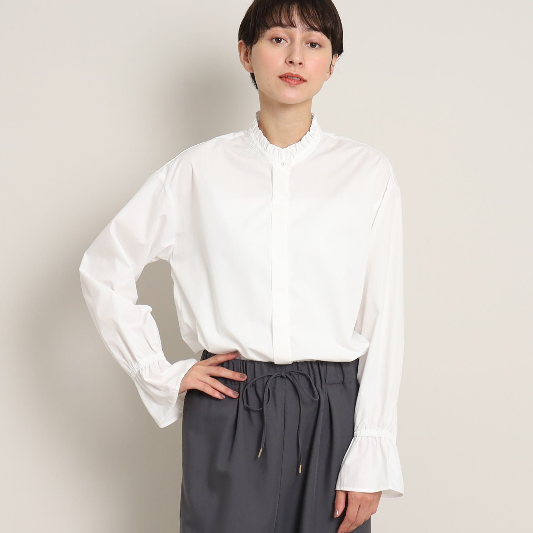 デッサン(レディース)(Dessin(Ladies))の【洗える】フリルネックブラウス（XS～L）4