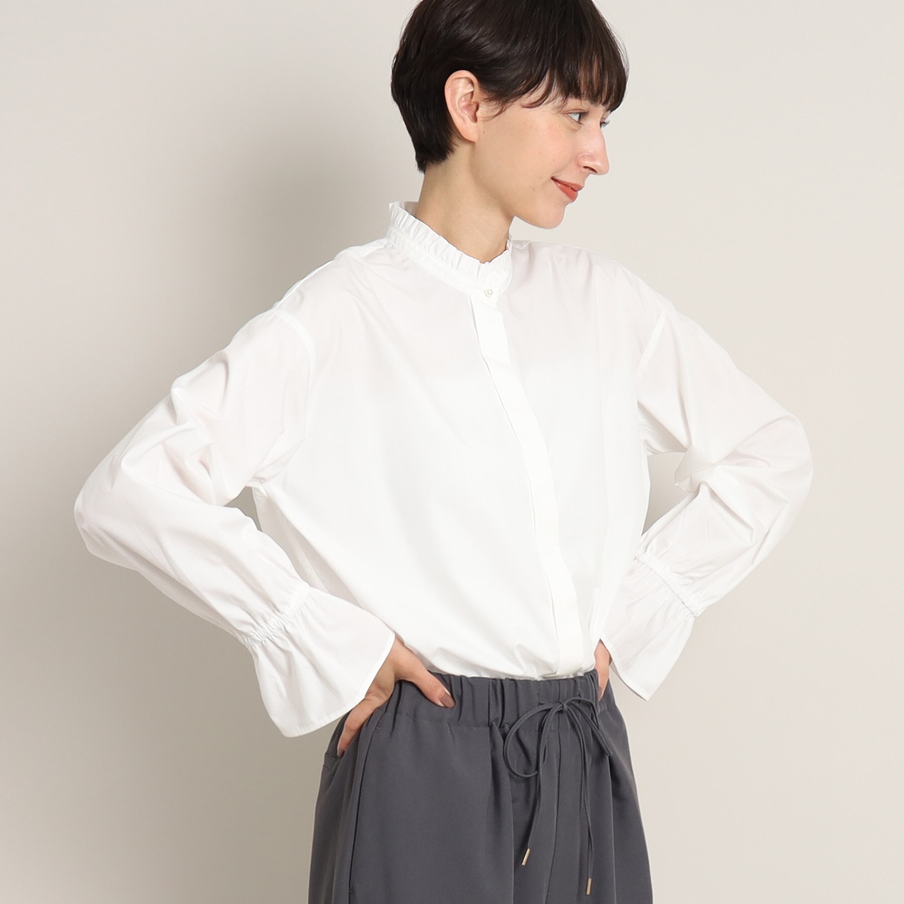 デッサン(レディース)(Dessin(Ladies))の【洗える】フリルネックブラウス（XS～L）6