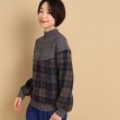 デッサン(レディース)(Dessin(Ladies))の【洗える】チェック柄アラン編みハイネックニット（S～L）2