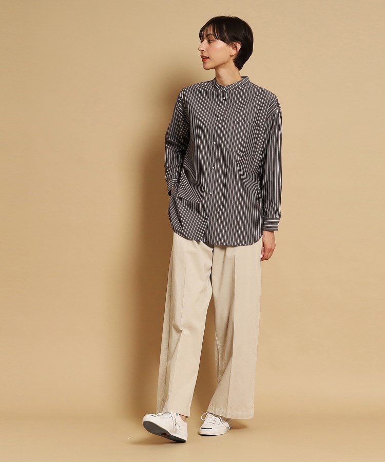 デッサン(レディース)(Dessin(Ladies))の【洗える】バンドカラーストライプシャツ（XS～L）7