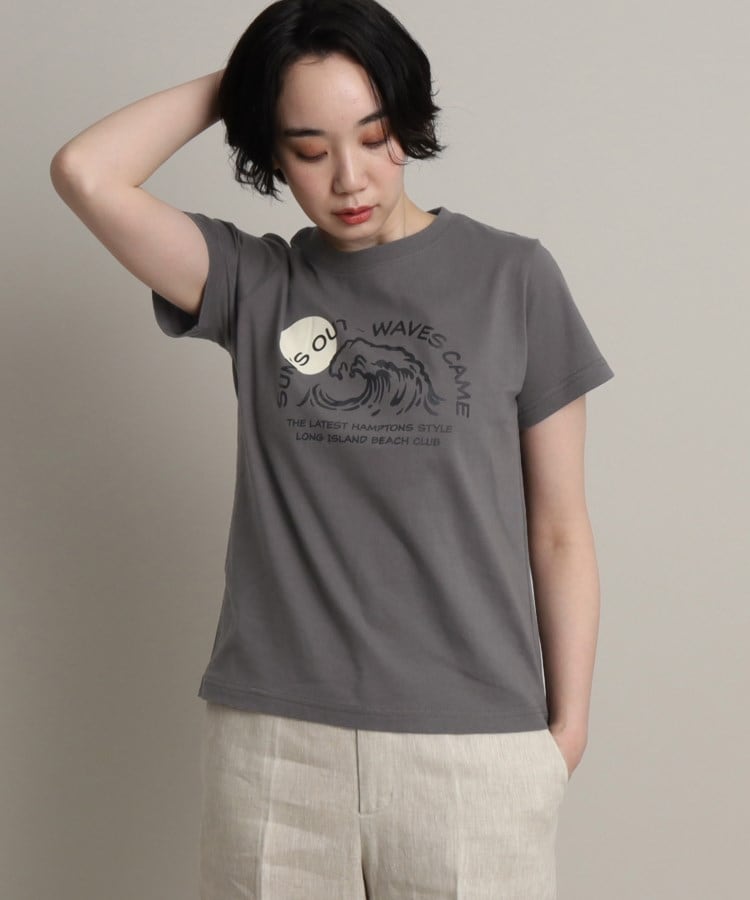 デッサン(レディース)(Dessin(Ladies))のロゴプリントTシャツ＜XS~L＞ ダークグレー(013)