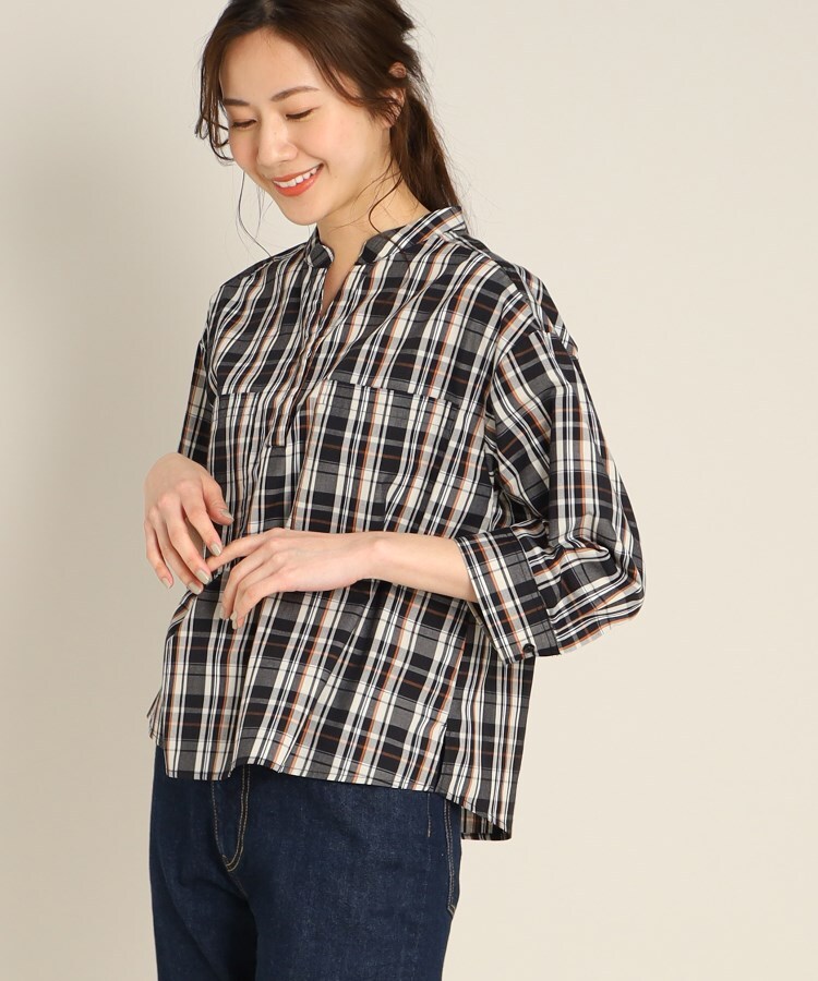 デッサン(レディース)(Dessin(Ladies))の【洗える】クロップド丈スキッパーシャツ<XS~L>5