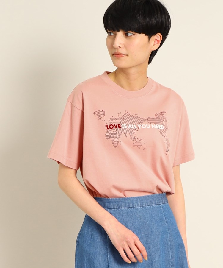 デッサン(レディース)(Dessin(Ladies))の【WORLD for the World】グラフィックTシャツ ベビーピンク(071)