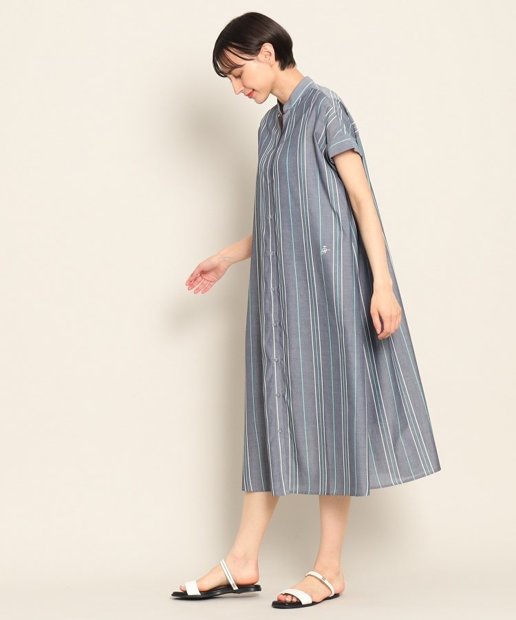 デッサン(レディース)(Dessin(Ladies))の【洗える】バンドカラーマルチストライプシャツワンピース<S~L>2