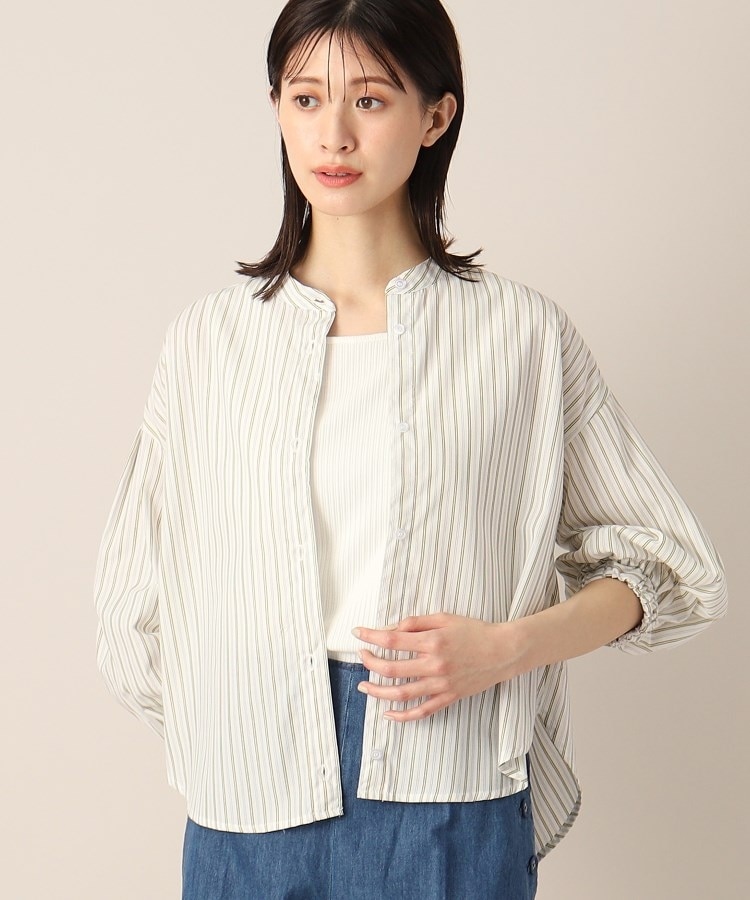 デッサン(レディース)(Dessin(Ladies))の【洗える】バンドカラー7分袖シャツ（XS～L）2