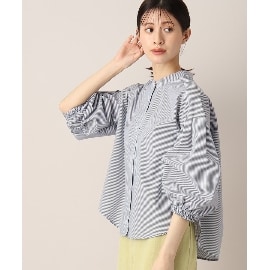 デッサン(レディース)(Dessin(Ladies))の【洗える】バンドカラー7分袖シャツ（XS～L）