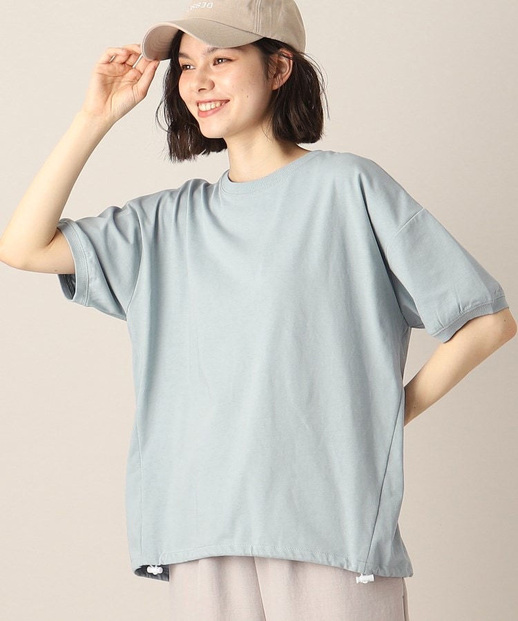 デッサン(レディース)(Dessin(Ladies))の新色追加【洗える・二の腕カバー】ドローコードカットソー（XS～L） ブルー(091)
