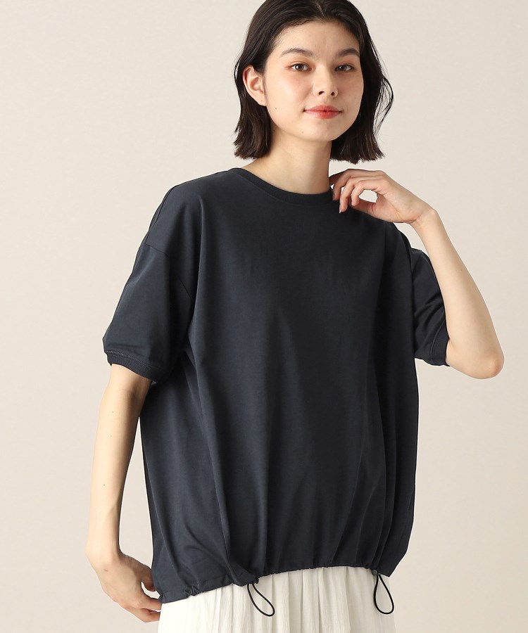 デッサン(レディース)(Dessin(Ladies))の【接触冷感・洗える・二の腕カバー】ドローコードカットソー（XS～L） ネイビー(094)