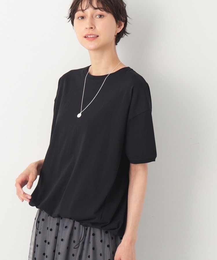 デッサン(レディース)(Dessin(Ladies))の新色追加【洗える・二の腕カバー】ドローコードカットソー（XS～L） ブラック(019)