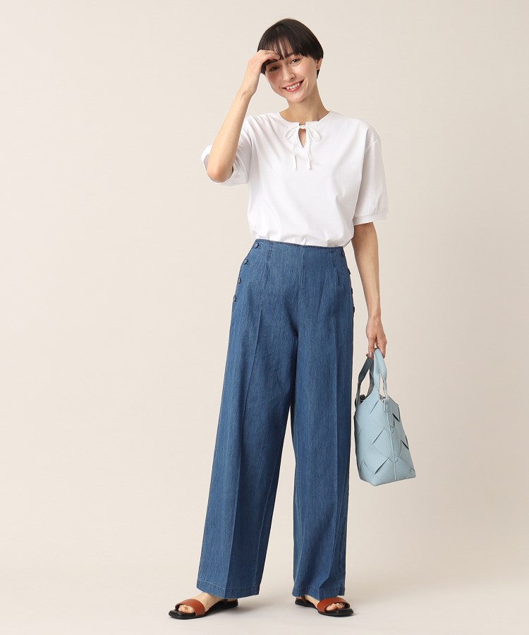 デッサン(レディース)(Dessin(Ladies))の【洗える】シフォンリボン付きカットソージャージ15
