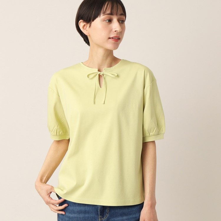 デッサン(レディース)(Dessin(Ladies))のシフォンリボン付きカットソージャージ カットソー