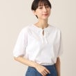 デッサン(レディース)(Dessin(Ladies))の【洗える】シフォンリボン付きカットソージャージ ホワイト(002)