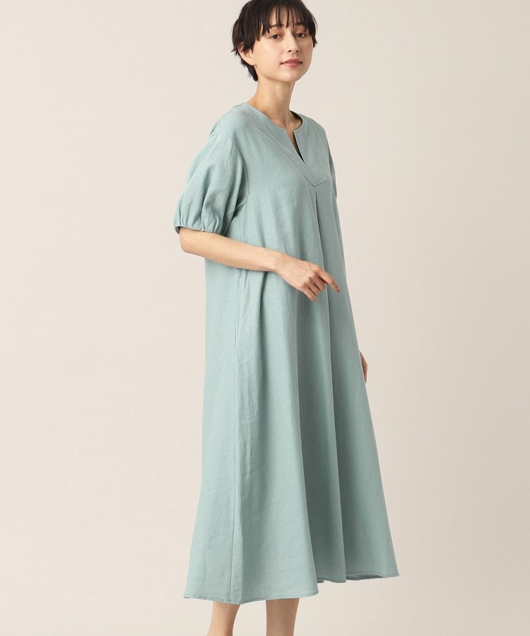 デッサン(レディース)(Dessin(Ladies))の【洗える】リネンブレンドキーネックワンピース9