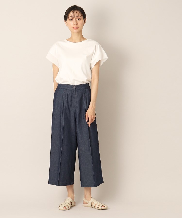 デッサン(レディース)(Dessin(Ladies))のリネンブレンドデニムクロップド丈パンツ（S～L）6