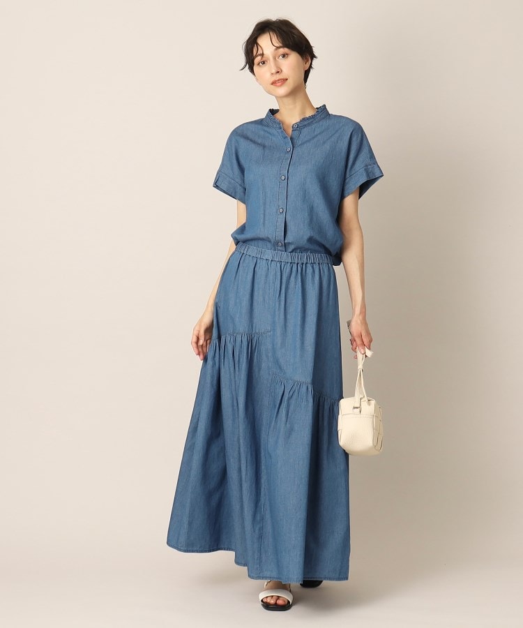 デッサン(レディース)(Dessin(Ladies))の綿麻デニムイレギュラーティアードスカート6