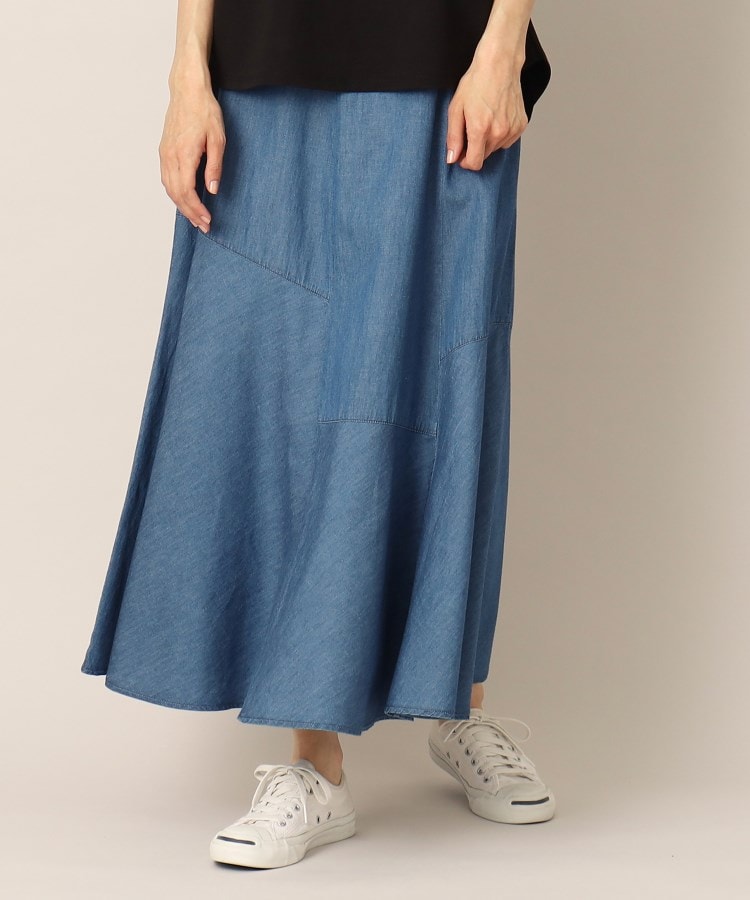 デッサン(レディース)(Dessin(Ladies))の綿麻デニム切替スカート5