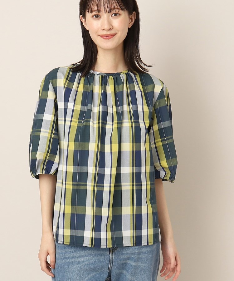 デッサン(レディース)(Dessin(Ladies))の【洗える】ランタンスリーブラメチェックブラウス5