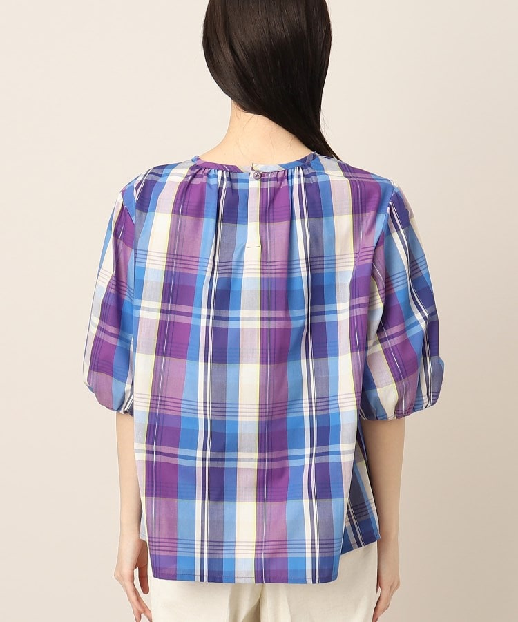 デッサン(レディース)(Dessin(Ladies))の【洗える】ランタンスリーブラメチェックブラウス15