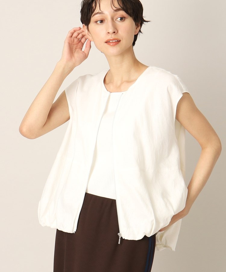 デッサン(レディース)(Dessin(Ladies))の【洗える】フレンチスリーブジップアップブルゾン6