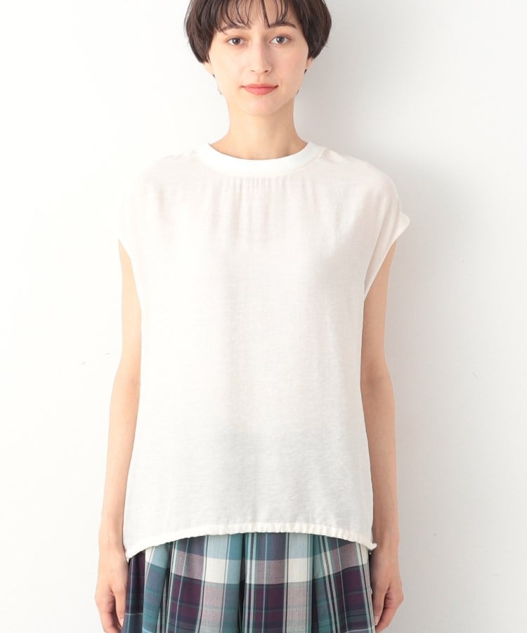デッサン(レディース)(Dessin(Ladies))の【洗える】ドローコード付きリブ襟ブラウス（XS～L）13