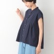 デッサン(レディース)(Dessin(Ladies))の【洗える】パール調ボタンテントラインブラウス ネイビー(094)