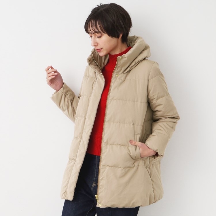 デッサン(レディース)(Dessin(Ladies))の【4サイズ展開】ピーチスキンミドル丈ダウンコート（XS～L） ダウンジャケット/コート