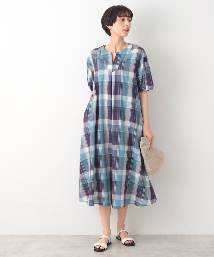 デッサン(レディース)(Dessin(Ladies))の【洗える】パフ袖チェックワンピース（S～L）2