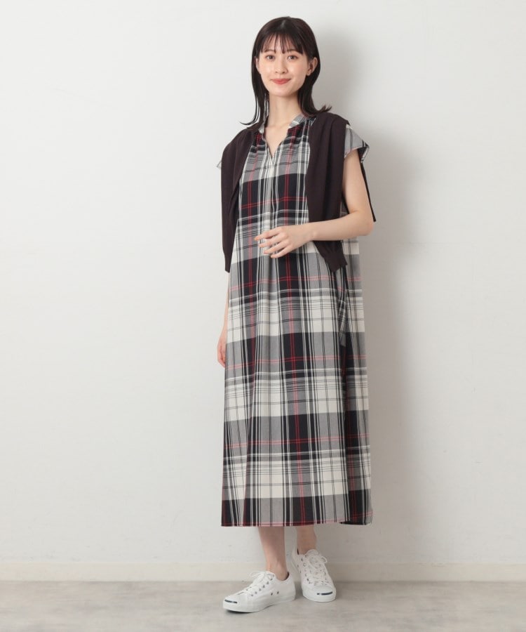 デッサン(レディース)(Dessin(Ladies))の【洗える】チェック柄フレンチスリーブワンピース7