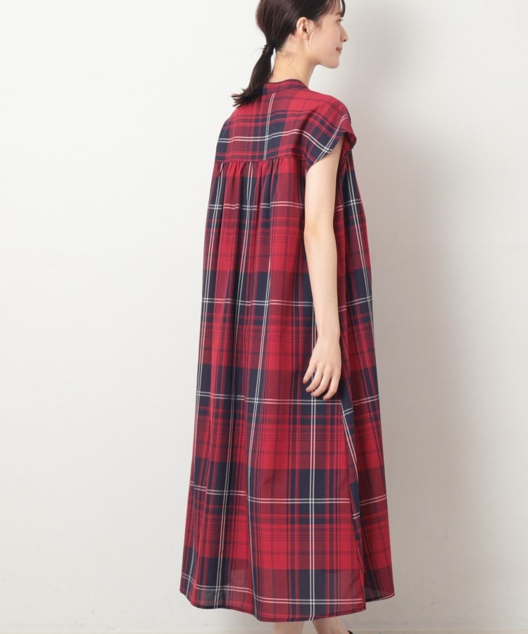 デッサン(レディース)(Dessin(Ladies))の【洗える】チェック柄フレンチスリーブワンピース10