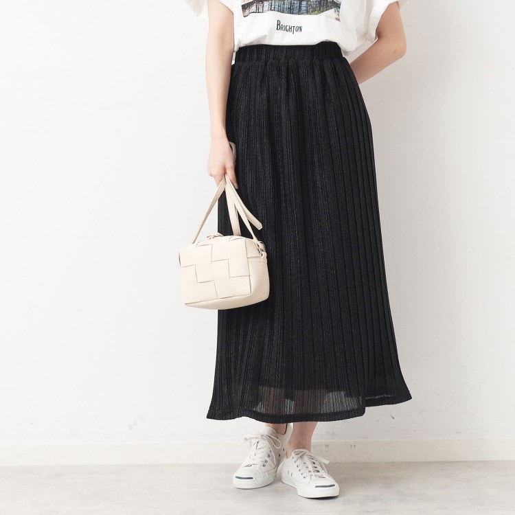 デッサン(レディース)(Dessin(Ladies))の【洗える】ラメプリーツスカート マキシ・ロングスカート