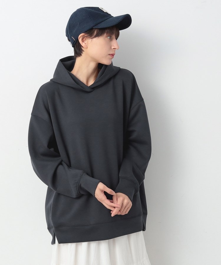 デッサン(レディース)(Dessin(Ladies))の【洗える】ダンボールジャージパーカ チャコールグレー(014)