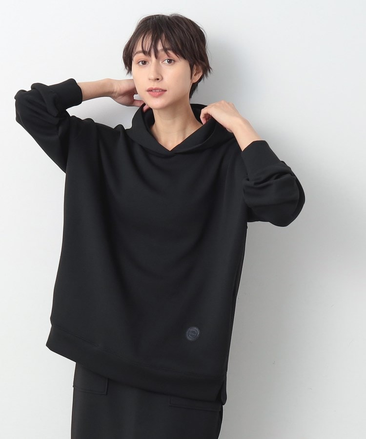 デッサン(レディース)(Dessin(Ladies))の【洗える】ダンボールジャージパーカ ブラック(019)