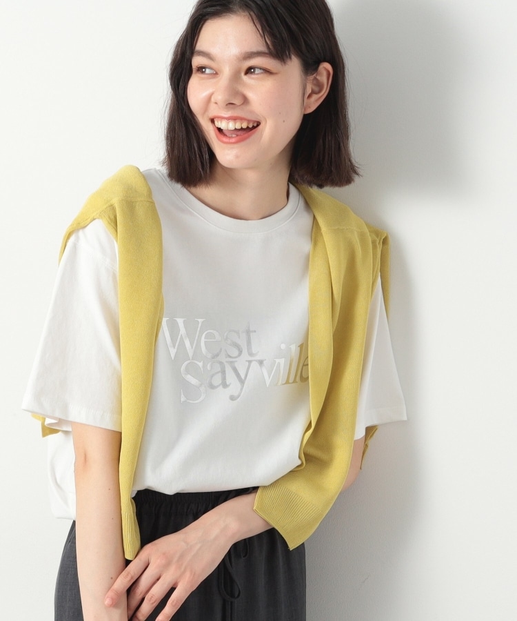 デッサン(レディース)(Dessin(Ladies))の箔ロゴプリント半袖Tシャツ（XS～L） ホワイト(002)