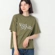 デッサン(レディース)(Dessin(Ladies))の箔ロゴプリント半袖Tシャツ（XS～L） カーキ(027)