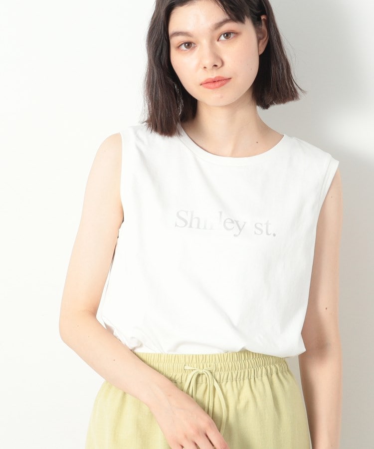 デッサン(レディース)(Dessin(Ladies))の箔ロゴプリントスリーブレスTシャツ（XS～L）1