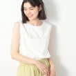 デッサン(レディース)(Dessin(Ladies))の箔ロゴプリントスリーブレスTシャツ（XS～L） ホワイト(002)